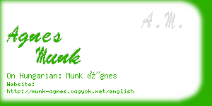 agnes munk business card